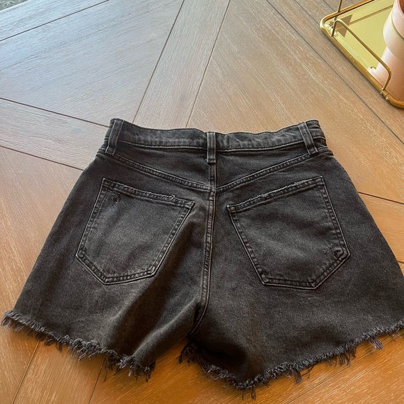 Women's Black Denim Shorts - Picture 2 of 3